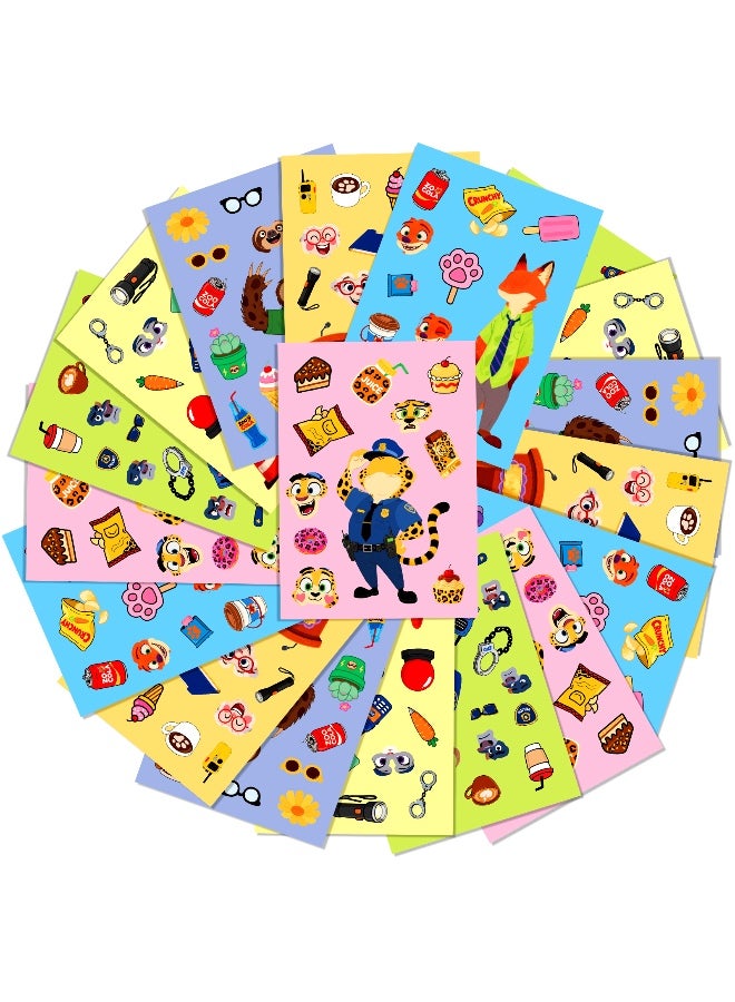 6 PCS Cool Zootopia Stickers Pack, Mixed & Matched with 6 Designed Characters, Make Your Own Stickers for Teens Party Decoration, Reward, Decor, Gift Idea - Image 2